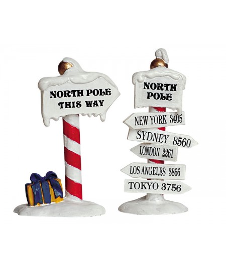 NORTH POLE SIGNS, SET OF 2...
